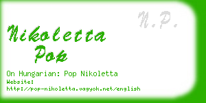 nikoletta pop business card